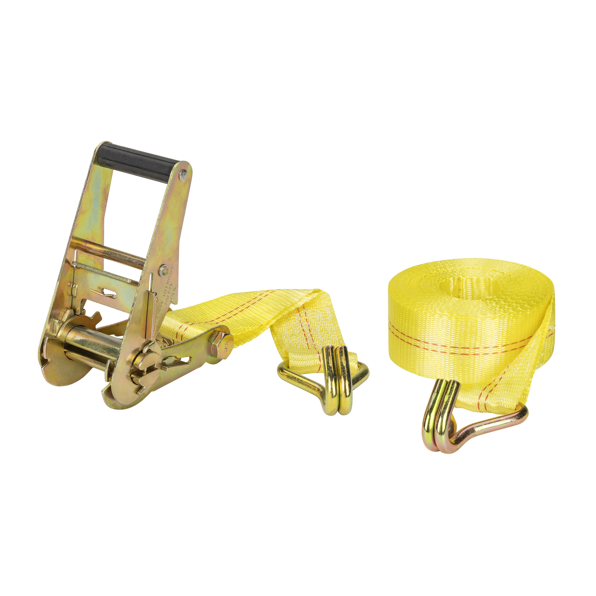 Ultra-Tow RatchetX 2in. x 25ft. Tie-Down with Double J-Hooks, 1667-lb. Working Load, 5000-lb. Capacity, Yellow Polyester